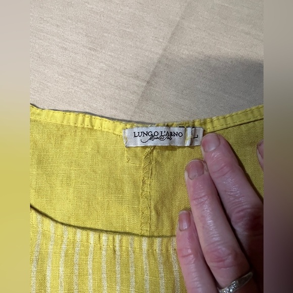 LUNGO L’ARNO Yellow with white stripes tunic size L. - Picture 9 of 13
